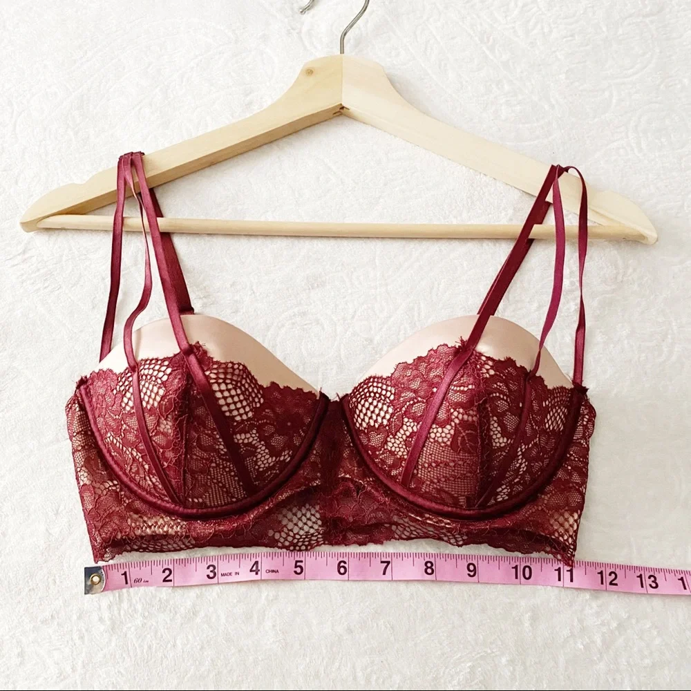 Gorgeous Burgundy & Nude Lace Bra